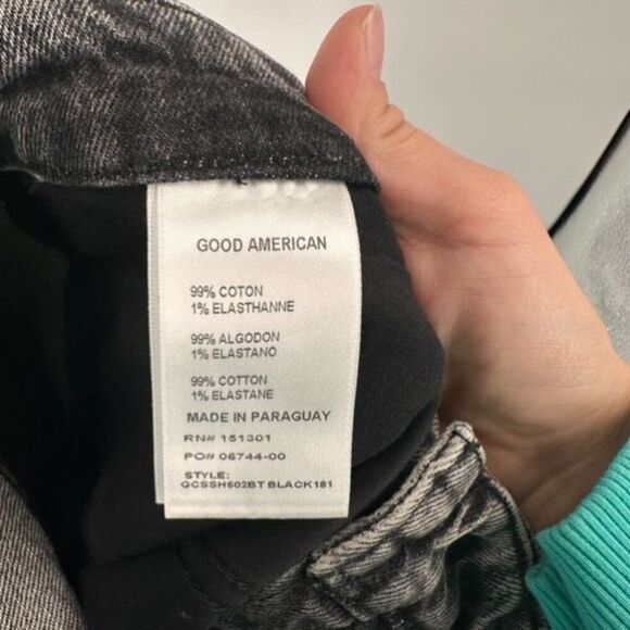 Good American Womens Curve Twist Slit Hem Straight Jeans Charcoal Gray Size 8/29 - Picture 10 of 13